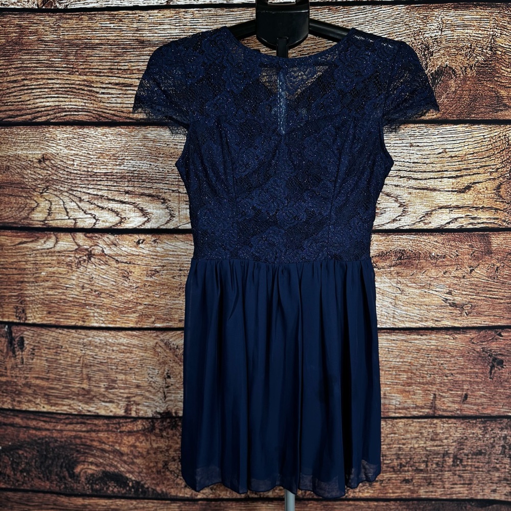 Speechless Navy Blue Lace Flare Whimsigoth Dress